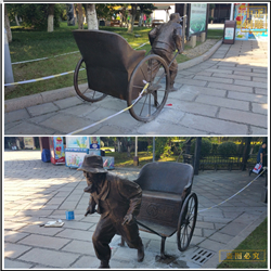 定制園林車夫人物雕塑 定制園林車夫人物雕塑