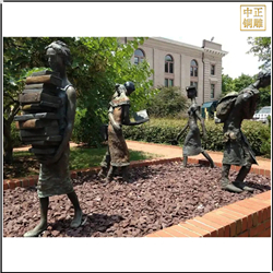 戶(hù)外青銅學(xué)生抽象雕塑 戶(hù)外青銅學(xué)生抽象雕塑