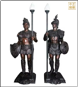 大門(mén)口舉燈人物雕塑 大門(mén)口舉燈人物雕塑