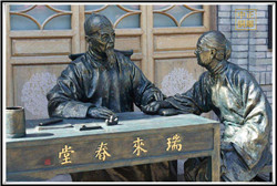 中醫(yī)文化雕塑|中醫(yī)號(hào)脈情景小品